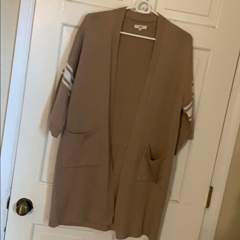Easel Beige Knit Cardigan